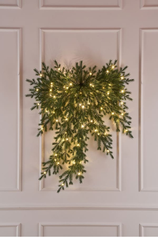 Купить Фиджи бант из искусственной хвои с лампочками