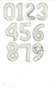 Шар фольгированный Цифры с гелием серебристого цвета