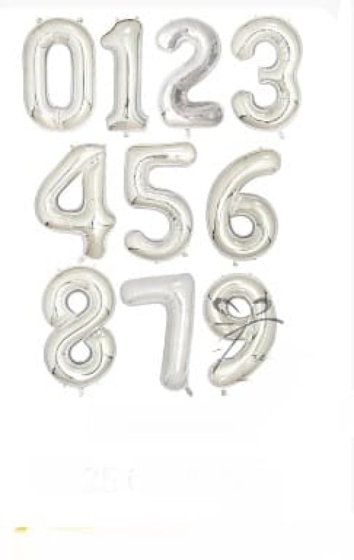 Купить Шар фольгированный Цифры с гелием серебристого цвета