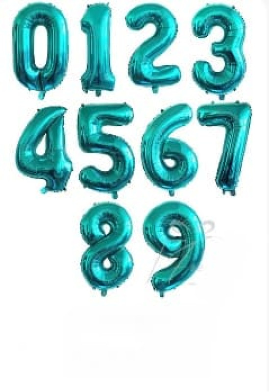 Купить Шар фольгированный Цифры гиганты с гелием бирюзового цвета