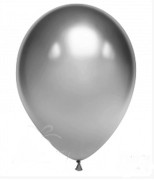 Серебристый воздушный шар 30 см наполненный гелием