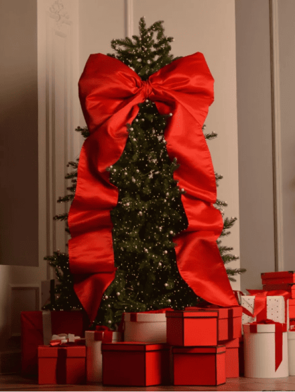 Купить Большой бант на елку - красный