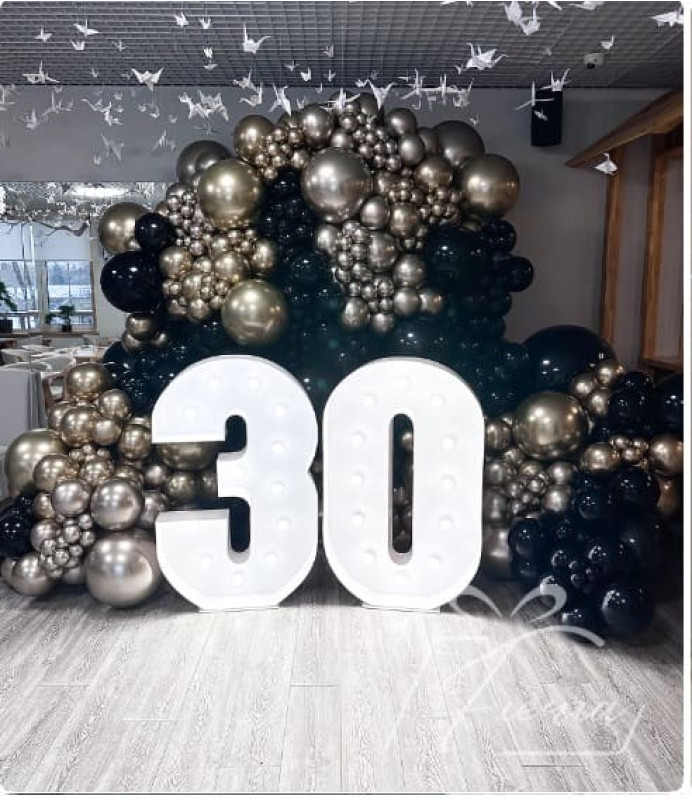 Купить Фотозона на 30 лет с цифрами с лампочками
