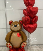 Сет из воздушных шаров влюбленный Мишка